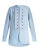 Jupe By Jackie Battle Embroidered Linen Shirt