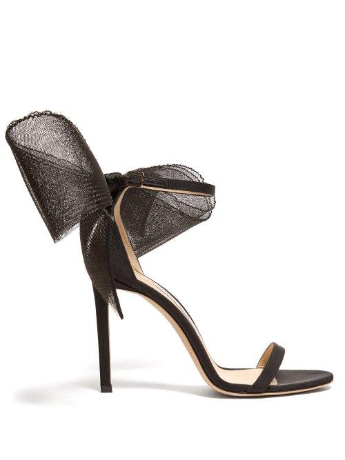 Matchesfashion.com Jimmy Choo - Aveline 100 Grosgrain Bow Sandals - Womens - Black