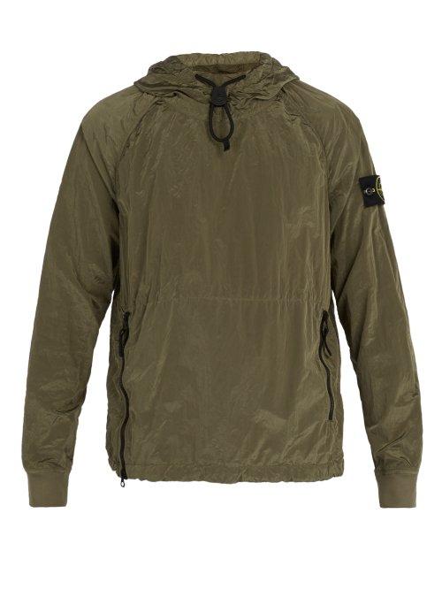 Matchesfashion.com Stone Island - Lightweight Crinkled Hooded Jacket - Mens - Khaki