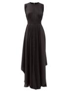 Matchesfashion.com Maison Rabih Kayrouz - Asymmetric-hem Satin Gown - Womens - Black