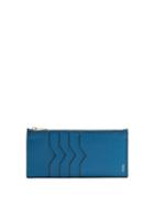 Matchesfashion.com Valextra - Contrast Edge Grained Leather Coin Purse - Womens - Blue