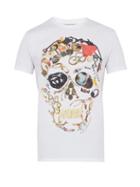 Matchesfashion.com Alexander Mcqueen - Skull Print Cotton T Shirt - Mens - White Multi