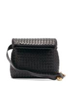 Matchesfashion.com Bottega Veneta - Bv Fold Intrecciato Leather Shoulder Bag - Womens - Black