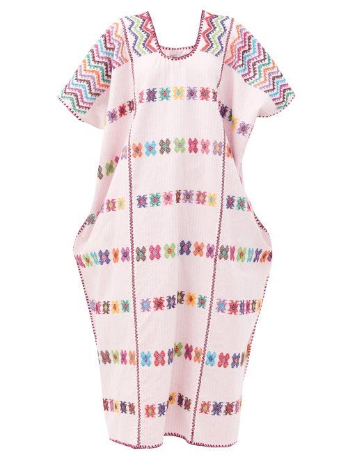 Matchesfashion.com Pippa Holt - No.195 Embroidered Cotton Kaftan - Womens - Pink Print