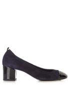 Lanvin Capped-toe Suede Pumps