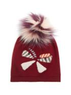 Fendi Butterflyeye Fur-pompom Wool Beanie Hat