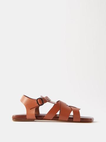 Hereu - Ponsa Square-toe Leather Sandals - Womens - Brown