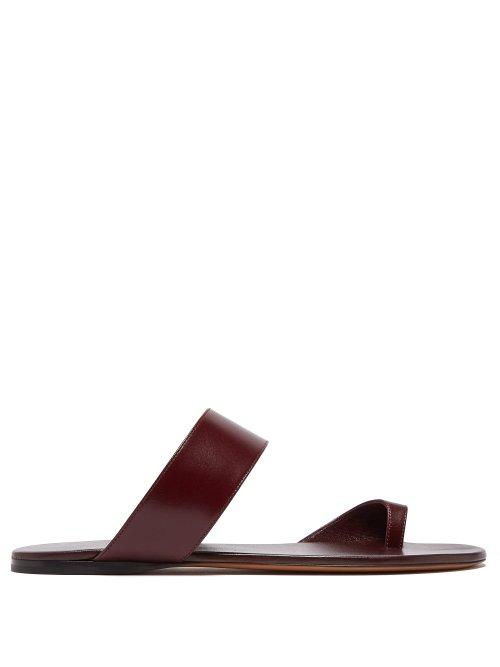 Matchesfashion.com The Row - Infradito Leather Slides - Womens - Burgundy