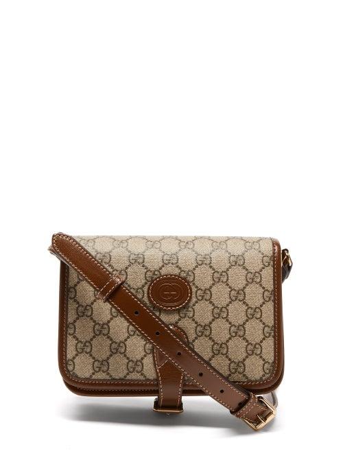 Gucci - Gg-logo Coated-canvas Shoulder Bag - Womens - Beige Multi