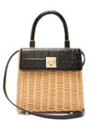 Matchesfashion.com Sparrows Weave - The Classic Wicker And Leather Top Handle Bag - Womens - Black