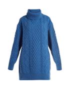 Raey Split-side Roll-neck Wool Cable Sweater