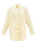 Asceno - Formentera Organic-linen Voile Shirt - Womens - Pale Yellow