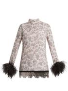 Matchesfashion.com Prada - Sable Rabbit Print Stretch Crepe Top - Womens - Pink Print