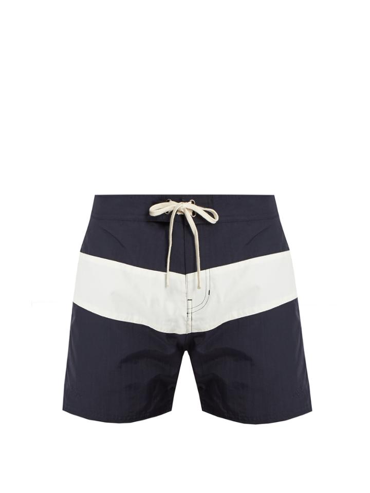 Saturdays Nyc Grant Contrast-panel Swim Shorts