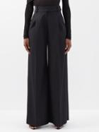 Alexandre Vauthier - High-rise Wide-leg Wool Trousers - Womens - Black