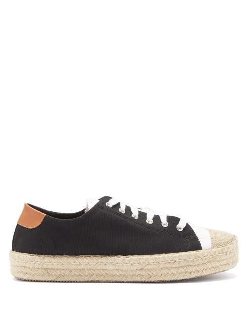 Matchesfashion.com Jw Anderson - Canvas Low-top Espadrille Trainers - Mens - Black White