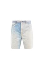 Matchesfashion.com Our Legacy - Vintage-print Cotton-denim Shorts - Mens - Blue