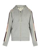 Matchesfashion.com Gucci - Logo Stripe Cotton Hooded Sweatshirt - Mens - Grey