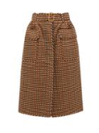 Matchesfashion.com Preen By Thornton Bregazzi - Madera Belted Checked Twill Skirt - Womens - Brown Multi