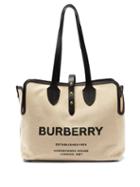 Matchesfashion.com Burberry - Logo-print Medium Canvas Tote Bag - Womens - Black Multi