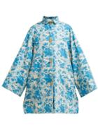 Matchesfashion.com By Walid - Poppy Floral Print Cotton Coat - Womens - Blue Print