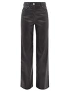Stand Studio - Aisha Faux-leather Wide-leg Trousers - Womens - Black