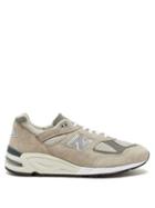New Balance - 990v2 Mesh And Suede Trainers - Mens - Grey