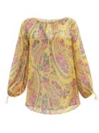 Matchesfashion.com Etro - Altai Paisley-print Silk-georgette Blouse - Womens - Yellow Multi
