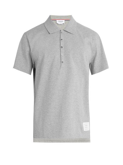 Matchesfashion.com Thom Browne - Cotton Jersey Polo Shirt - Mens - Light Grey