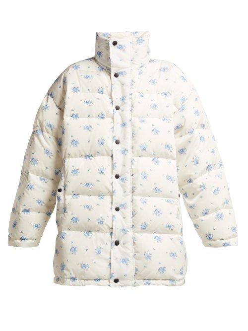 Matchesfashion.com Balenciaga - Oversized Padded Down Filled Jacket - Womens - White Print