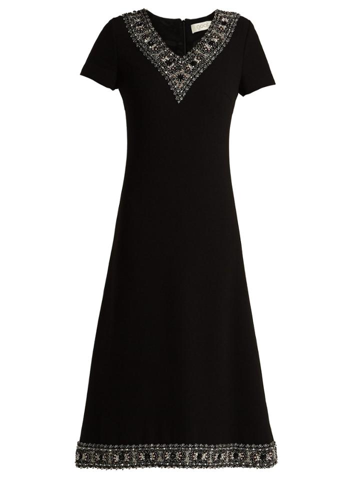 Goat Glam Faux-pearl And Crystal Wool-crepe Dress