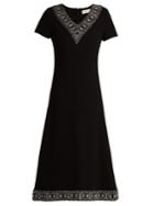 Goat Glam Faux-pearl And Crystal Wool-crepe Dress