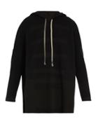 Rick Owens Hooded Ribbed-knit Sweater