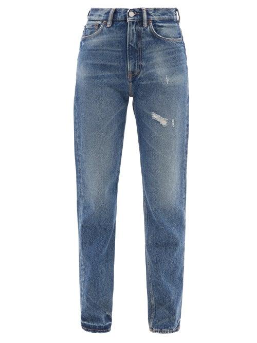 Acne Studios - 1995 Distressed High-rise Slim-leg Jeans - Womens - Denim
