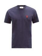 Mens Rtw Ami - Ami De Caur-logo Cotton-jersey T-shirt - Mens - Navy
