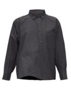 Matchesfashion.com Balenciaga - Curved Hem Cotton Poplin Shirt - Womens - Black