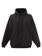 3man - Floral-patch Cotton-jersey Hooded Sweatshirt - Mens - Black