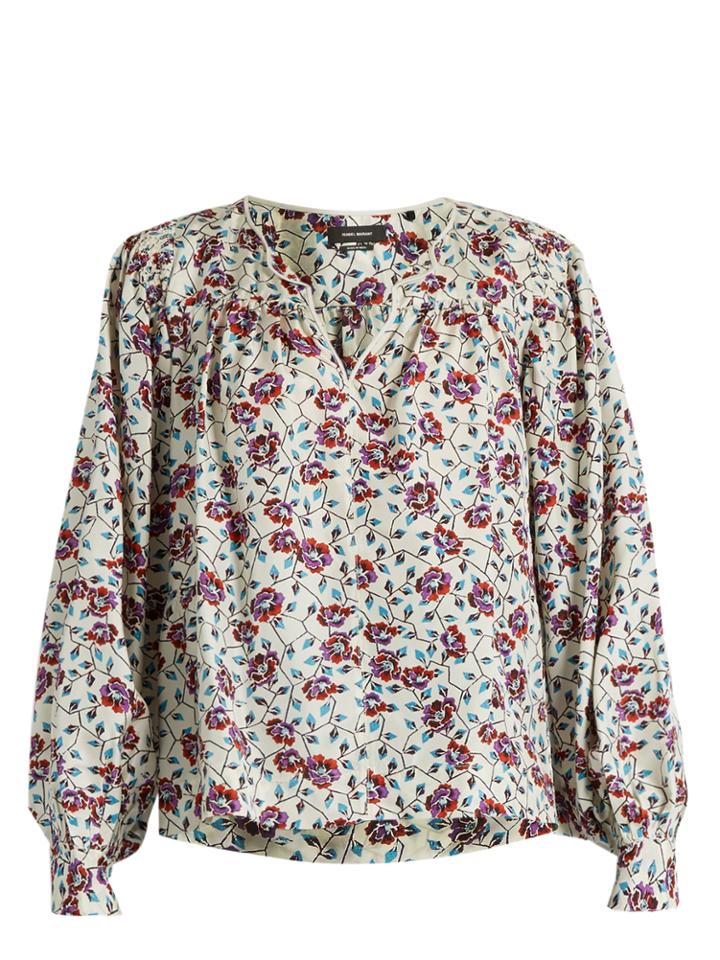Isabel Marant Ryton Floral-print Silk-habotai Top