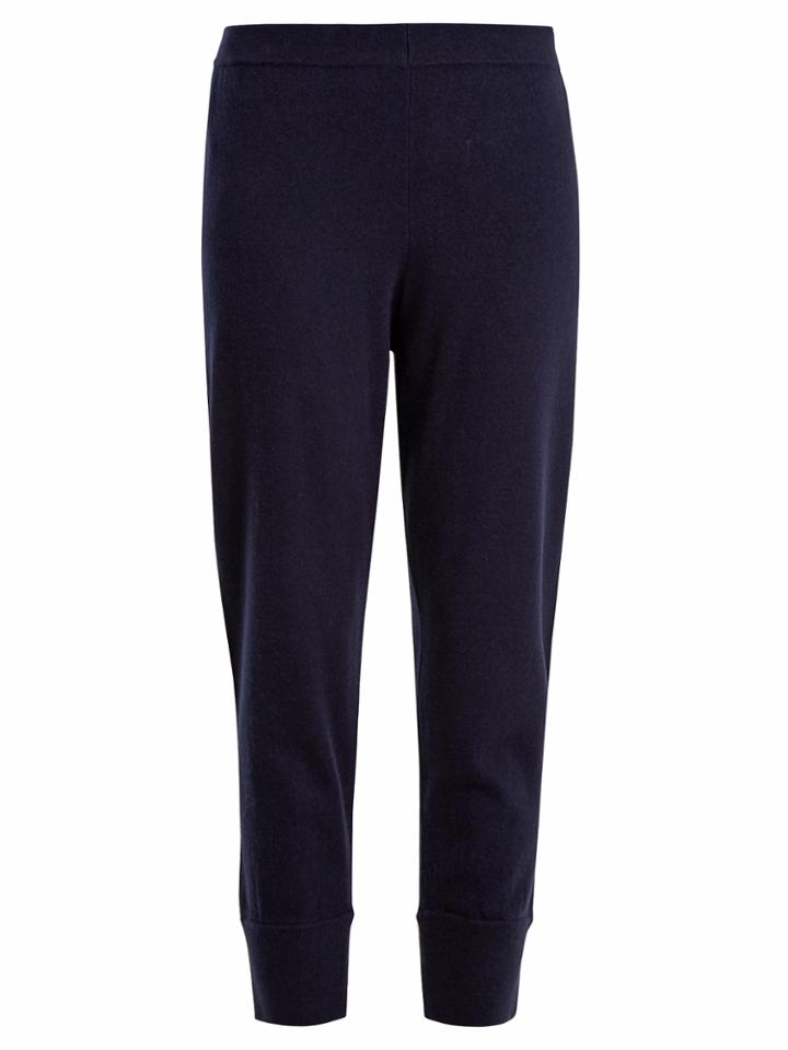 Allude Mid-rise Cropped Cashmere Track Pants