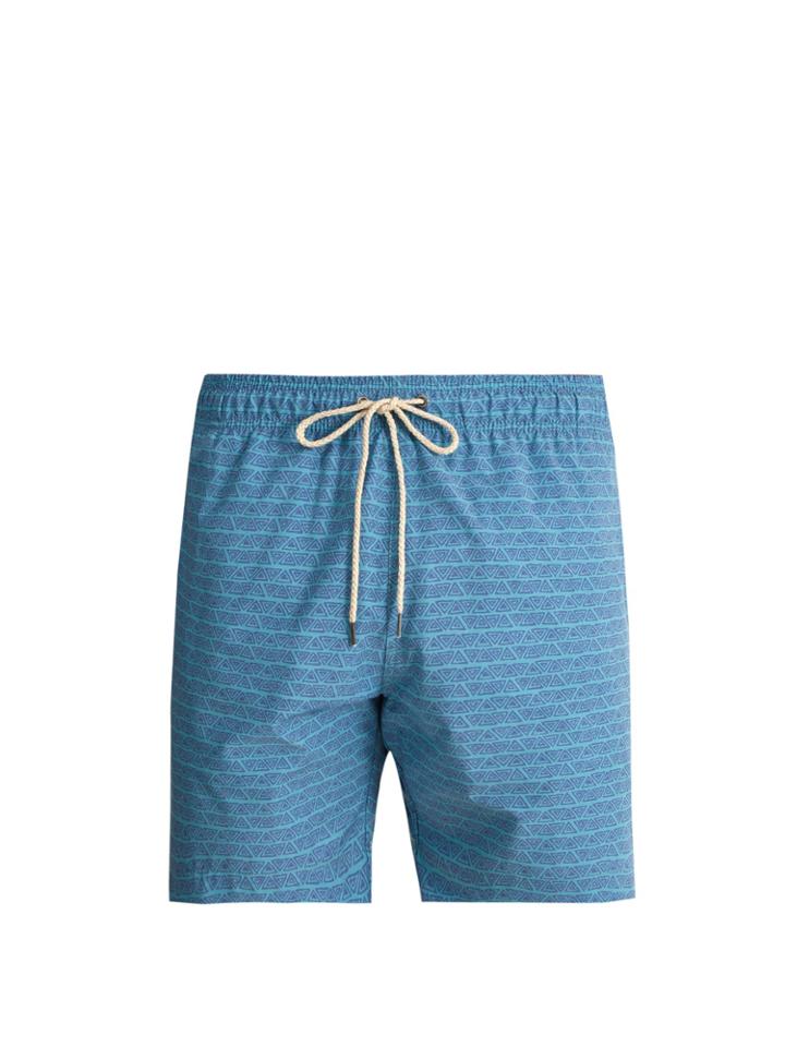 Faherty Beacon Triangle-print Swim Shorts