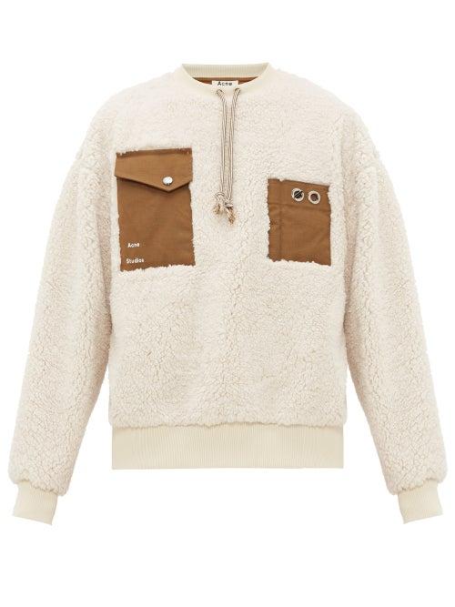 Matchesfashion.com Acne Studios - Fabion Faux Shearling Sweatshirt - Mens - Cream