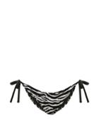 Matchesfashion.com Solid & Striped - The Tenley Zebra-jacquard Bikini Briefs - Womens - Black Print