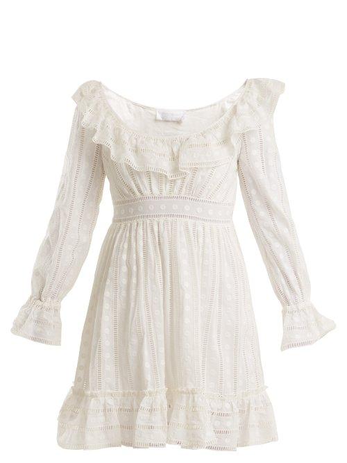 Matchesfashion.com Zimmermann - Melody Ladder Lace Dress - Womens - Ivory