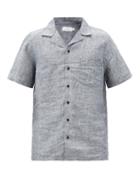 Matchesfashion.com Onia - Vacation Polka-dot Linen Shirt - Mens - Grey