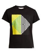 Matchesfashion.com Pswl - Graphic Print Cotton Jersey T Shirt - Womens - Black Multi