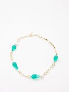Completedworks - Resin, Crystal & Pearl 14kt Gold-plated Necklace - Womens - Green Multi