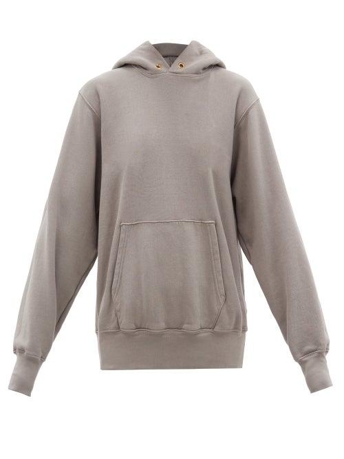 Ladies Rtw Les Tien - Brushed-back Cotton Hooded Sweatshirt - Womens - Mid Grey