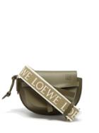 Loewe - Gate Mini Leather Cross-body Bag - Womens - Khaki