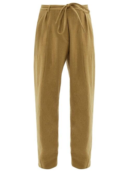 Matchesfashion.com Ann Demeulemeester - Corded-waist Cotton-blend Twill Trousers - Mens - Beige