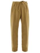 Matchesfashion.com Ann Demeulemeester - Corded-waist Cotton-blend Twill Trousers - Mens - Beige